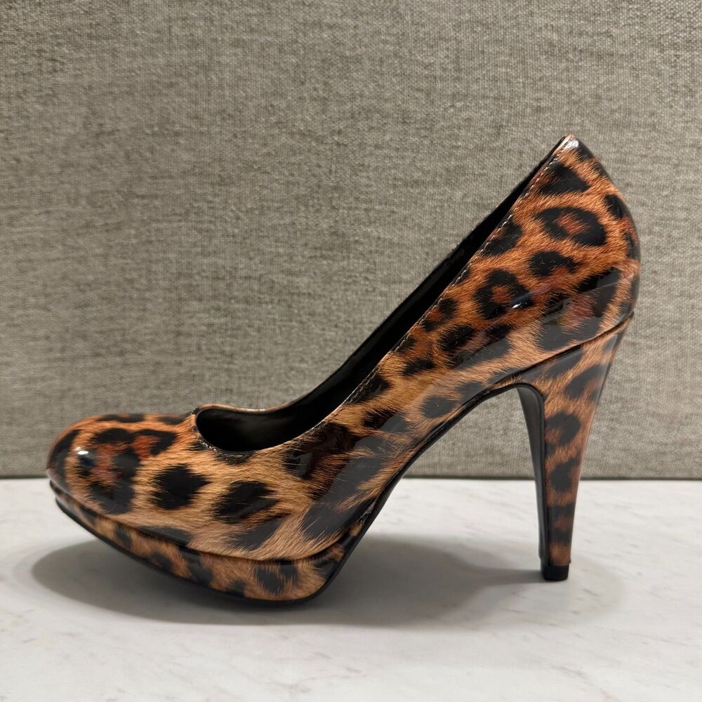 Worthington Animal Print Leopard Stiletto Pump Heel Career Chic Womens Size 7